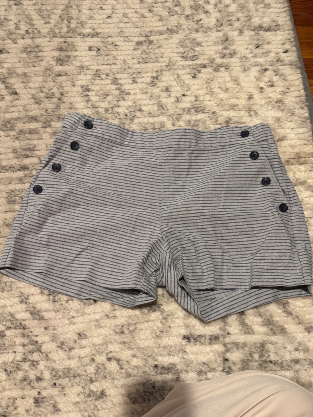 Banana Republic Sailor Blue Striped Button Shorts 4